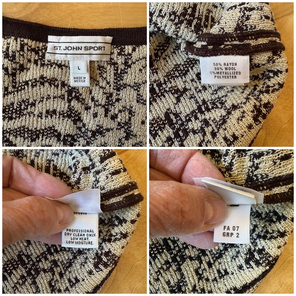 ST JOHN SPORT TANK TOP ANIMAL PRINT LEOPARD CHEETAH METALLIC GLAM LUXE BOLD L - Picture 11 of 11